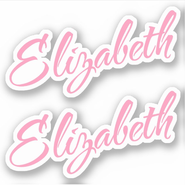 Elizabeth Decorative Name in Pink x2 Sticker (Front)