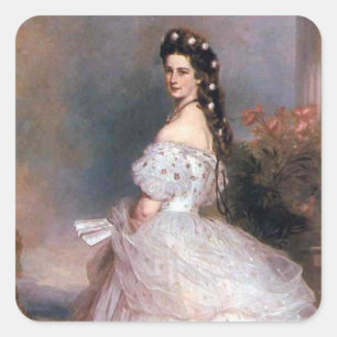 Elizabeth , Empress of Austria, 1865 Square Sticker