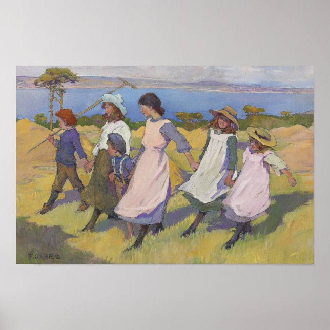 Elizabeth Forbes - Here we are gathering nuts Poster (Front)