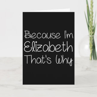 Elizabeth Funny Personalised Birthday Women Name G Card