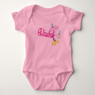 Elizabeth Girls Name Logo, Baby Bodysuit