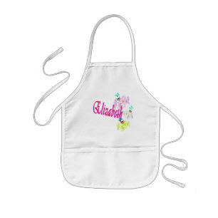 Elizabeth Girls Name Logo,  Kids Apron