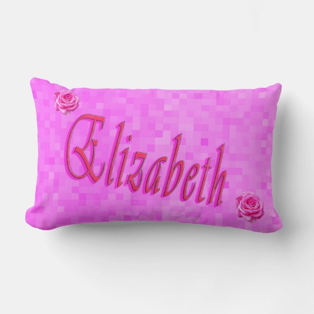 Elizabeth Girls Name Logo, Lumbar Cushion (Front)