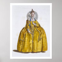 Elizabeth I (1530-1603) (coloured engraving)