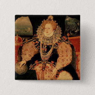 Elizabeth I, Armada portrait, c.1588 15 Cm Square Badge