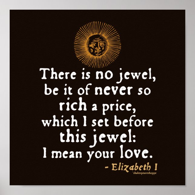 Elizabeth I "Golden Speech" Quote Poster (Front)