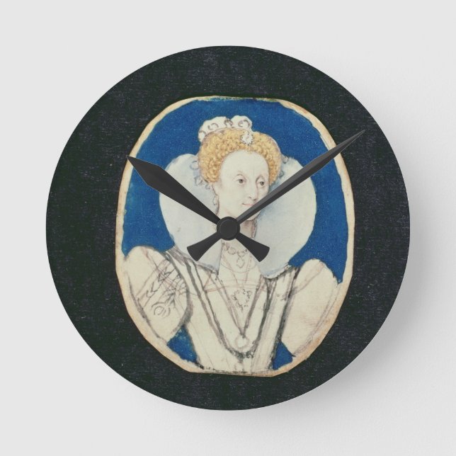 Elizabeth I, miniature portrait, (unfinished) Round Clock (Front)
