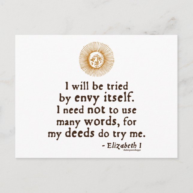Elizabeth I Quote about Judgement Postcard (Front)