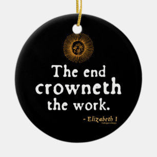 Elizabeth I Quote on Work Ceramic Tree Decoration