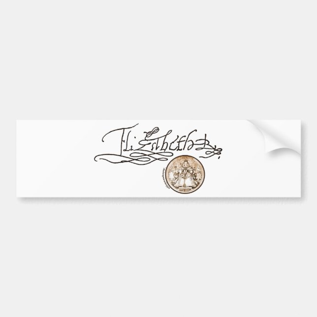Elizabeth I Signature (Version 1) Bumper Sticker (Front)
