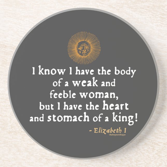 Elizabeth I Tilbury Quote Coaster (Front)