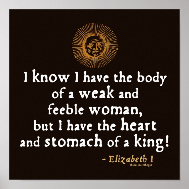 Elizabeth I Tilbury Quote Poster (Front)