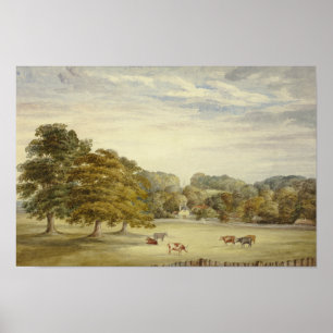 Elizabeth Murray - Six Cows Grazing before Country Poster