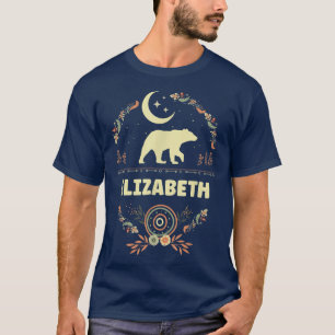 Elizabeth Name Boho Floral Personalised Mama Bear T-Shirt