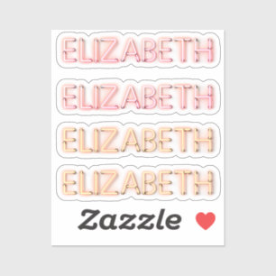 Elizabeth name in glowing neon lights x4