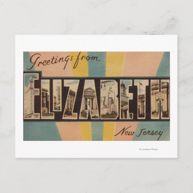 Elizabeth, New Jersey - Large Letter Scenes Postcard (Front)