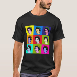 Elizabeth Nine Square Tiles Pop Queen Of England T-Shirt