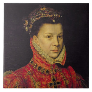 Elizabeth of Valois (1545-68) 1570 (oil on canvas) Tile