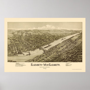 Elizabeth, PA Panoramic Map - 1897 Poster