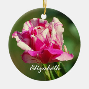 Elizabeth Peppermint Christmas Rose Ornament