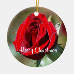 Elizabeth Personalised Red Rose Ornament