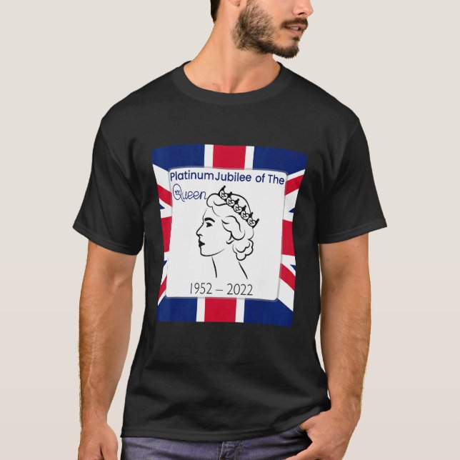 Elizabeth Platinum Jubilee  Queen Crown British Fl T-Shirt (Front)