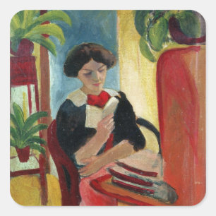 Elizabeth Reading Square Sticker