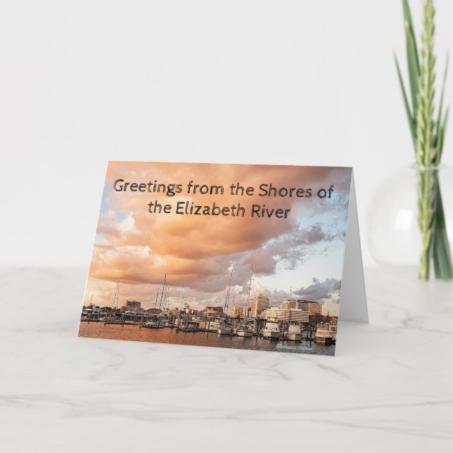 Elizabeth River Sunset Thank You Card (Front)