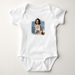Elizabeth Taylor Beach   Baby Bodysuit