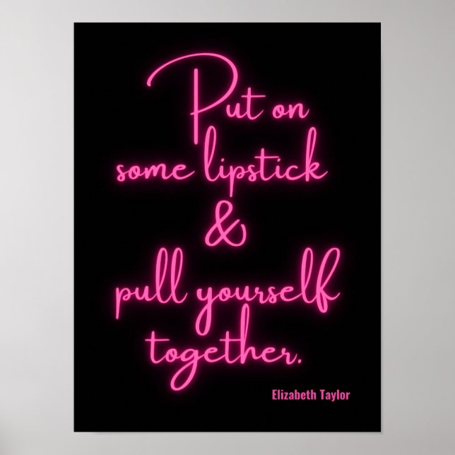 Elizabeth Taylor Inspirational Motivational Quotes Poster (Front)