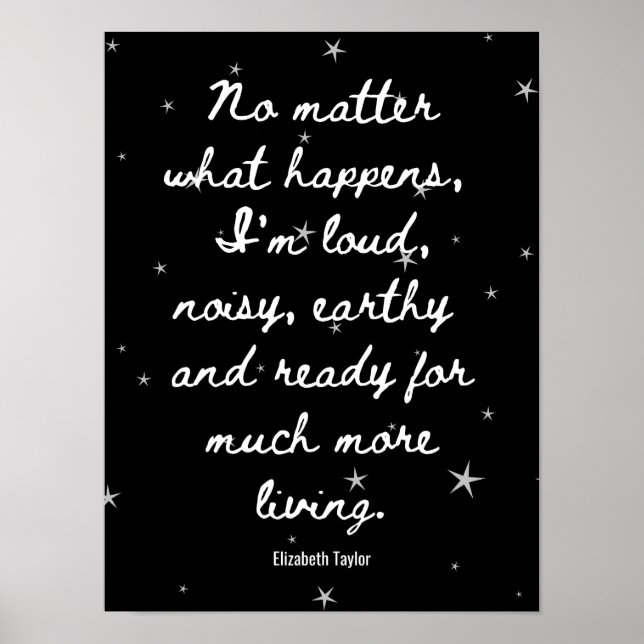 Elizabeth Taylor Inspirational Motivational Quotes Poster (Front)