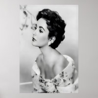 Elizabeth Taylor Photo Print, Black and White