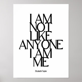 Elizabeth Taylor Self Love Inspirational Quote Poster