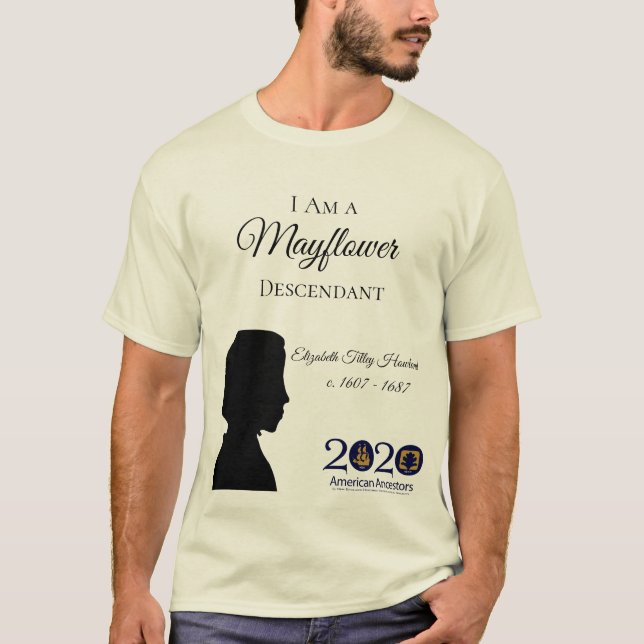 Elizabeth Tilley Mayflower Descendant Men T-Shirt (Front)