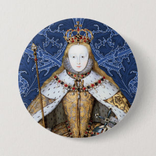 Elizabeth Tudor, Queen of England 7.5 Cm Round Badge