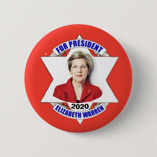 Elizabeth Warren 2020 6 Cm Round Badge (Front)