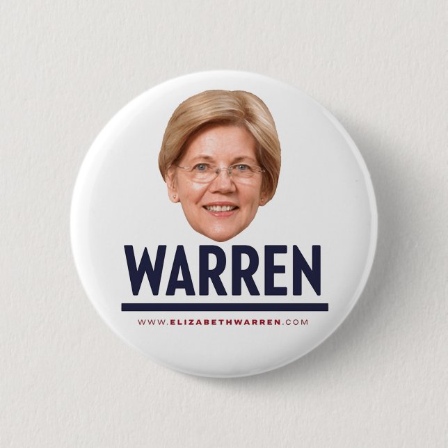 Elizabeth Warren 2020 6 Cm Round Badge (Front)