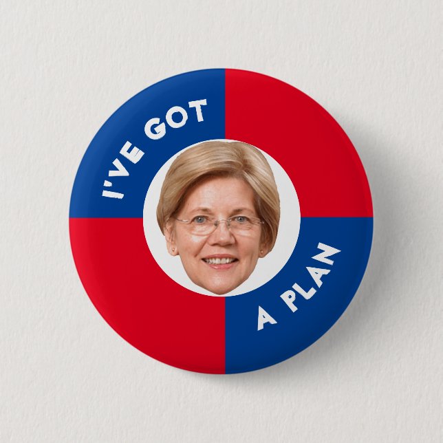 Elizabeth Warren 2020 6 Cm Round Badge (Front)