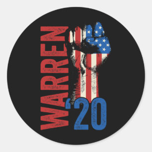 Elizabeth Warren 2020 For President Vintage Resist Classic Round Sticker