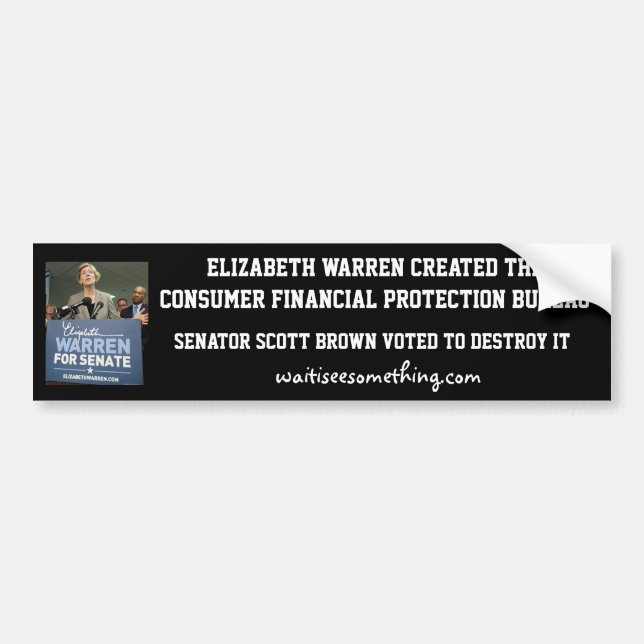Elizabeth Warren: CFPB Bumper Sticker (Front)