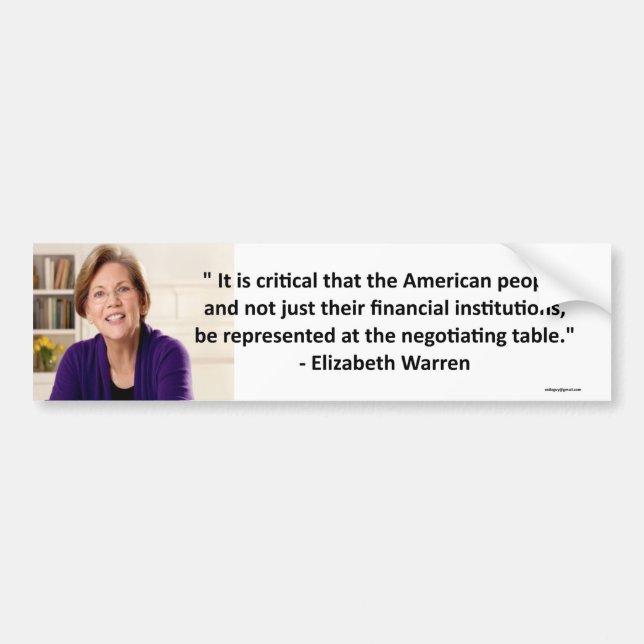 Elizabeth Warren - critical Bumper Sticker (Front)