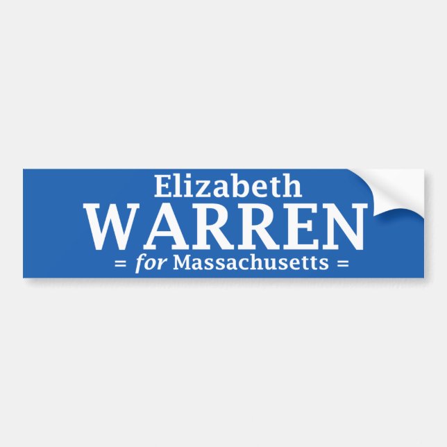 Elizabeth Warren for Massachusetts sticker (Front)