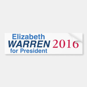Elizabeth Warren for President 2016 Bumper Sticker