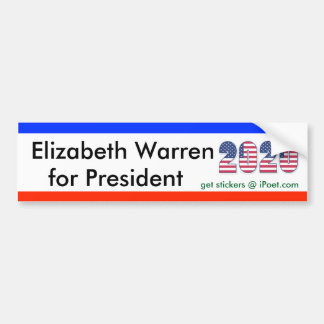 ELIZABETH WARREN FOR PRESIDENT 2020 bumpersticker Bumper Sticker