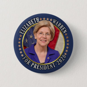 Elizabeth Warren for President 2020 Democrat Photo 6 Cm Round Badge
