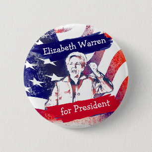 Elizabeth Warren for President 2020 Election 6 Cm Round Badge