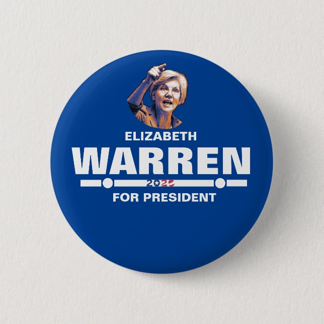 Elizabeth Warren for President 6 Cm Round Badge (Front)
