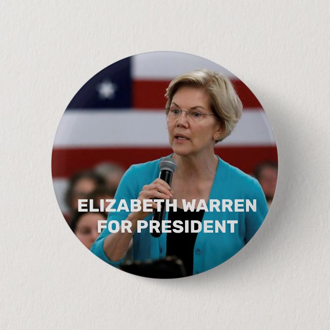 Elizabeth Warren for President Button - Pin (Front)