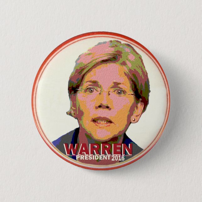 Elizabeth Warren for President in 2016 6 Cm Round Badge (Front)
