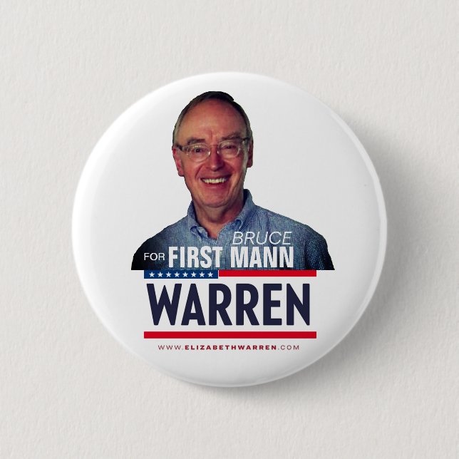 Elizabeth Warren"s Husband, Bruce Mann 6 Cm Round Badge (Front)